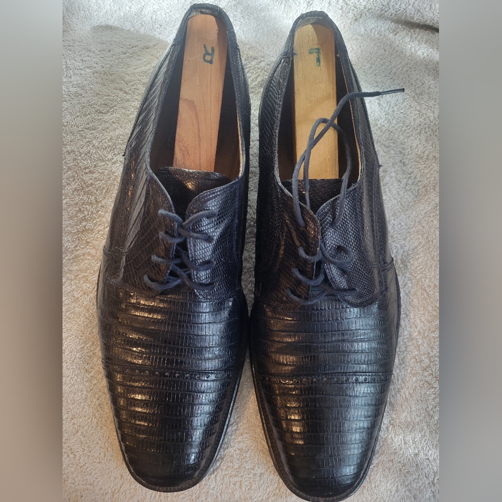 David Eden genuine lizard, size 9, blue